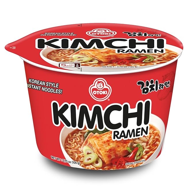 OTOKI Kimchi Ramen Bowl Cup Noodles, 6 x 105g – Authentic Korean Instant Noodles with Real Kimchi, Tangy Broth, and Chewy Noodles