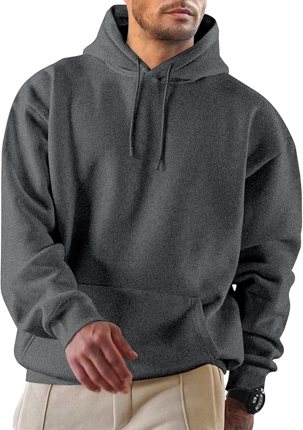JMIERR Mens Casual Cotton Hooded Collar Drawstring Hoodies Pullover Sweatshirts Casual Long Sleeve Shirts