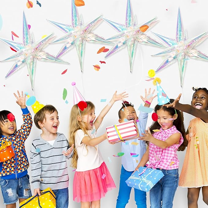 Tellpet Star Balloons, 50 Pcs Star Balloons 12 Spike Foil Explosion Party Balloons for Decoration Birthday Wedding Decorations