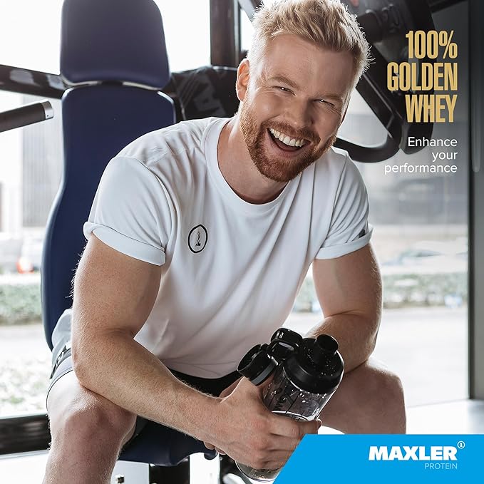 Maxler 100% Golden Whey Protein - 24g of Protein per Serving - Whey Protein Powder for Pre Post Workout - Fast-Absorbing Whey Concentrate, Isolate & Hydrolysate Blend - Blueberry Muffin 5 lb