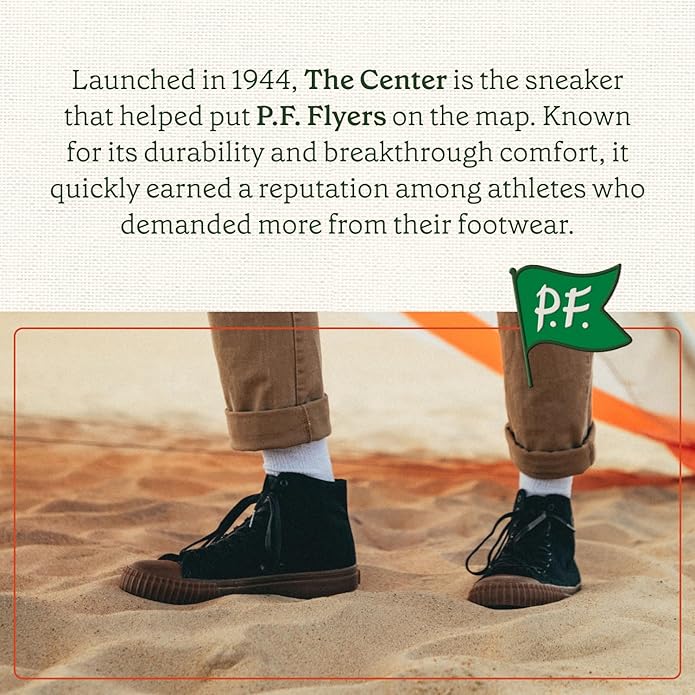 PF Flyers Center High Top Sneakers for Men and Women, Original Canvas Hi-Top Athletic Shoe, Unisex