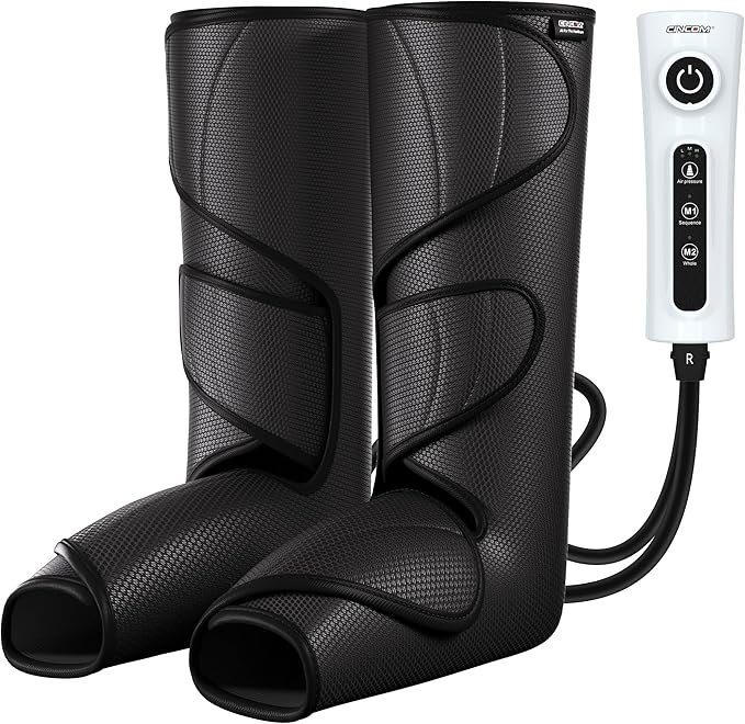 CINCOM Leg Massager for Circulation and Pain Relief, Air Compression Calf Foot Leg Massagers with Handheld Controller, Legs Circulation Machine