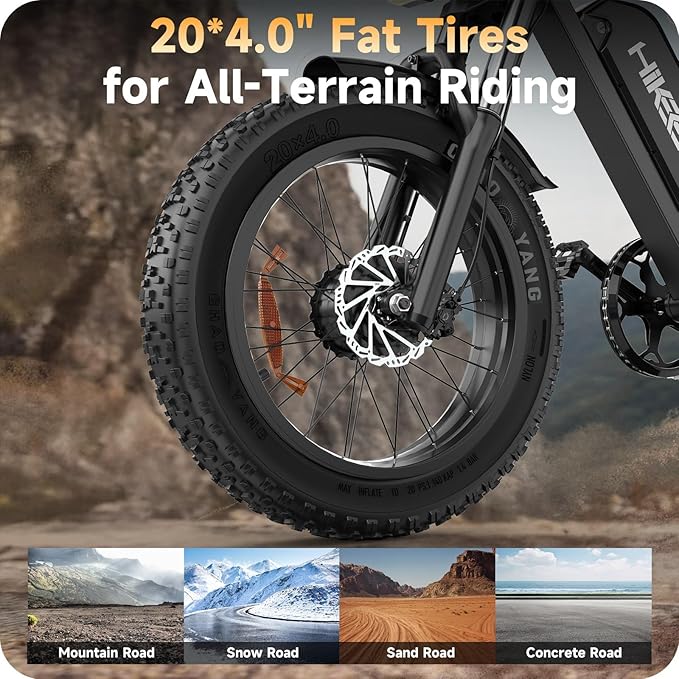 Electric Dirt Bike for Adults - Peak 1500W/3000W Electric Bikes, 28-40MPH, 48V/52V 15.6Ah/25Ah/40Ah, 70-120 Mile(PAS Mode), 16/20 Inch All-Terrain Fat Tire Electric Motorcycle