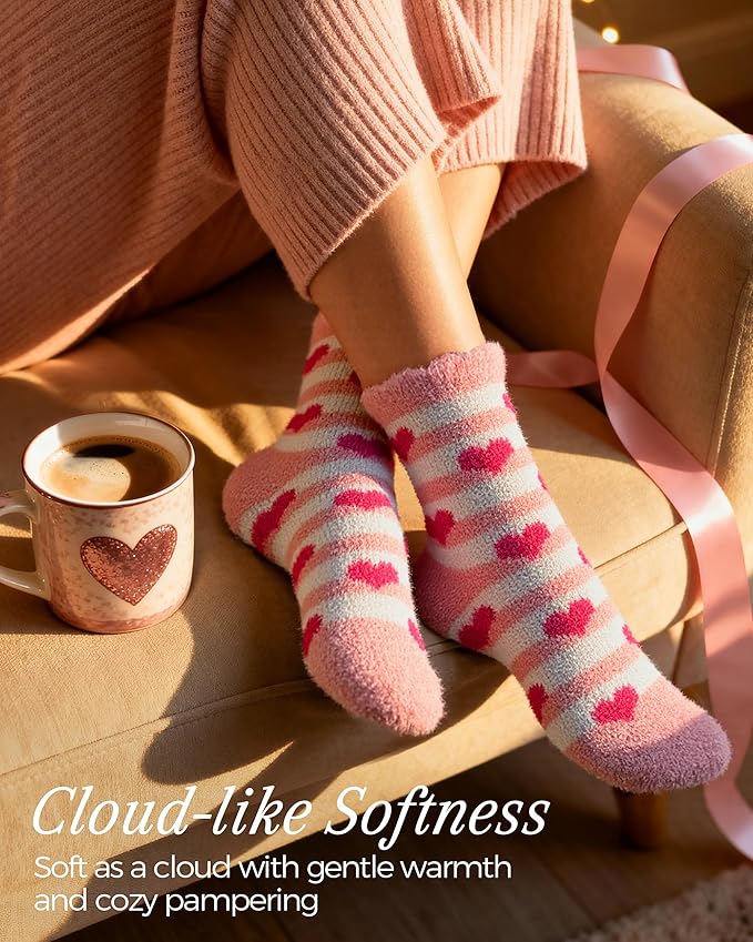 TEHOOK Warm & Cozy Gifts for Women, Stocking Stuufers, Fluffy Fuzzy Plush Sleeping Slipper Socks - Soft Warm Fabric