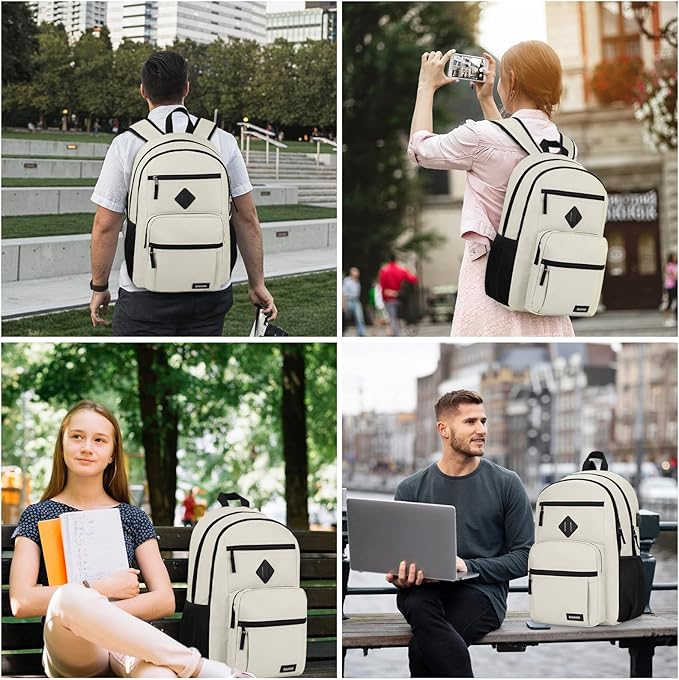 BIKROD Backpack for Girls Women, School Backpack for Teen Boys, Lightweight Casual High School Bookbag, Daily-use Travel Laptop Backpack with USB Charging Port Fits 15.6 Inch Notebook