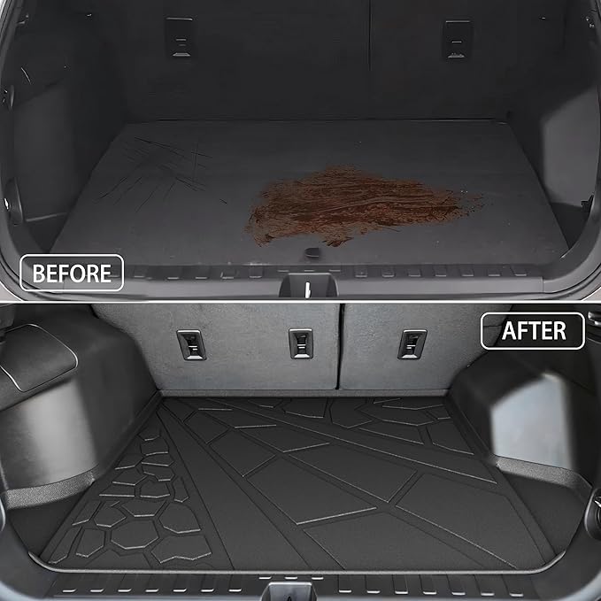 KARPAL Floor Mats for 2018-2024 Chevy Equinox (Not for EV) / GMC Terrain, All-Weather TPE Custom Fit Floor Liners Cargo Liner Car Accessories