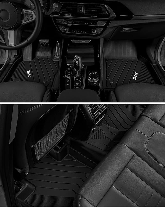 3W Floor Mats & Detachable Carpet Fit for 2018-2024 BMW X3 Floor Mats & 2019-2025 X4,Floor Liner for X3 30i M40i 30e M, X4 M M40i xDrive30i, Full Set Car Mats, Double Layer TPE All-Weather Accessories