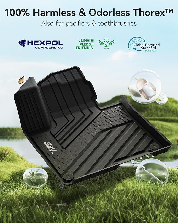 3W Floor Mats & Cargo Liner (with Subwoofer) Fit Kia Sportage (Not Fit Hybrid or PHEV) 2023-2025 TPE All Weather Custom Fit Floor Liner for Kia Sportage Full Set Car Mats, Black