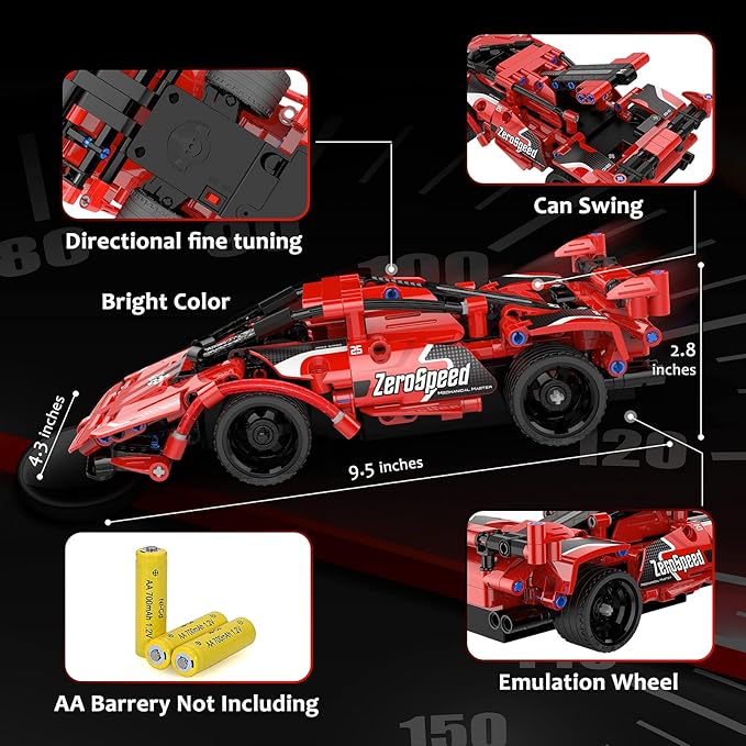 GMAOPHY STEM Building Toys for Kids Age 5 6 7 8 9 10 11 12 Years Old, 2 in 1 Remote Control Racer Car Engineering Kits, Early Learning Building Blocks, Christmas Birthday Gift for Boys Girls Age 8-12