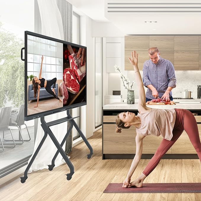 65″ Smart Board, 4K UHD Interactive Whiteboard Built in Dual System and 13MP Camera, All in One Digital Whiteboard for Home, Classroom and Business (Wall Mount Included)