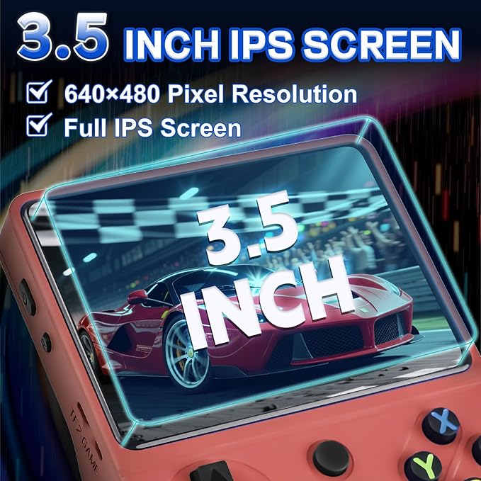 RG36PRO Retro Video Game Console - Open Source System,3.5" IPS Screen,64G TF Card,3000mAh Battery,Support 30,000+ Classic Retro Video Games for Teen or Partner - Gift for Christmas - Red