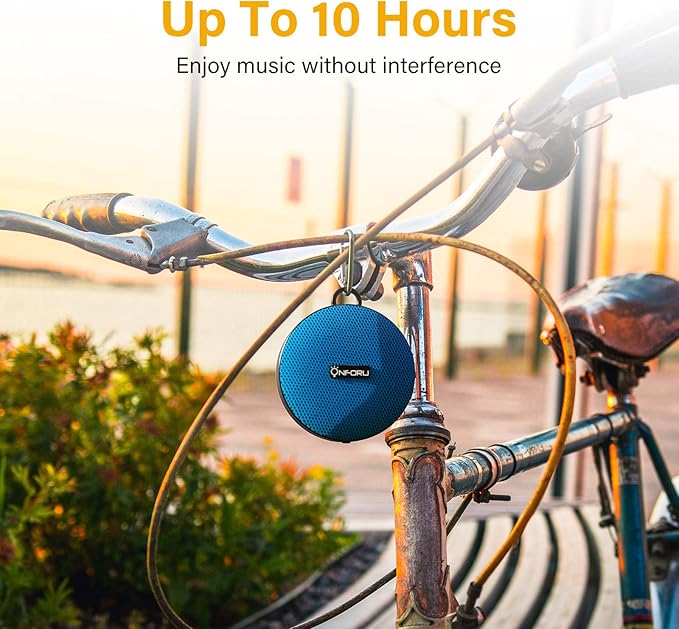 Onforu Bike Bluetooth Speaker with Bicycle Mount, Portable Wireless Shower Travel Speakers with Loud Sound, Bluetooth 5.0, IP65 Waterproof Mini Outdoor Speaker for Riding, Hiking and Camping, Blue