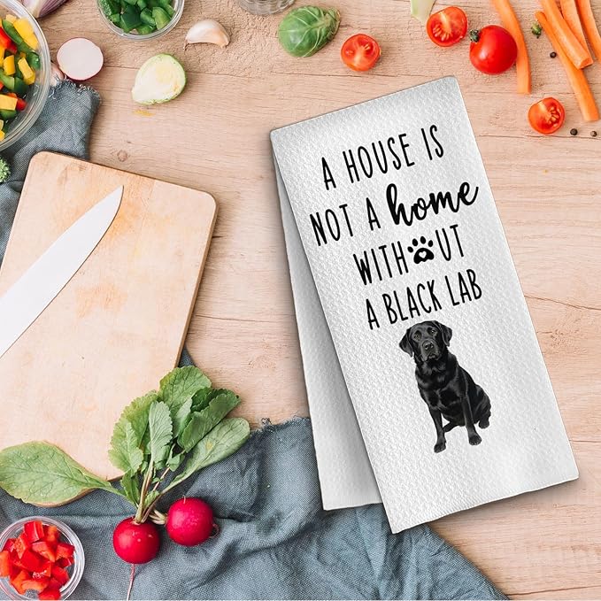 QWZDRHYJI Black Labrador Retriever Dog Kitchen Towels, Black Lab Gifts Dish Tea Towels for Kitchen, Gifts for Labrador Dog Lovers Decorative Hand Towel for Bathroom, 16x24 Inch