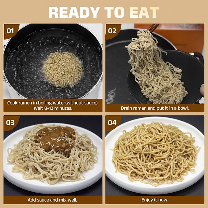 HealSpot High Protein Instant Ramen, 30g Plant Based Protein, Low Fat, Low Carb, Non GMO, Keto Friendly, Plant Based Dry Mixed Ramen, 6 Packs of Sesame Sauce Flavor