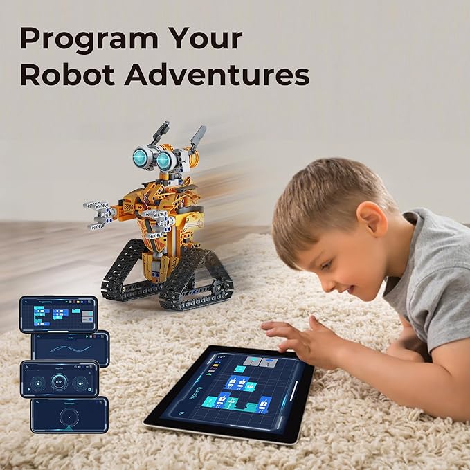 Sillbird Robot Building Kit with Remote Control STEM Gifts for Boys Age 8-12, Technic Buildable 3in1 Model Coding Robotic Set Birthday Toys for Kids Teens (468 Pieces)