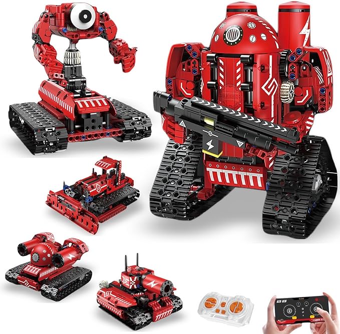495-Piece STEM Robotics Kit for Kids 8-12 | Build 5 in 1 Robot, Excavator & Crane | Remote Control Engineering Kits, Blocks & Building Sets | Educational STEM Toys for Ages 8-14