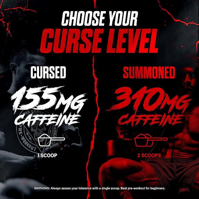 JNX SPORTS The Curse! Pre Workout Powder for Men & Women, Caffeine, Beta-Alanine, Creatine, L-Citrulline, 50 Servings, Watermelon Flavor – Boost Energy, Strength & Focus