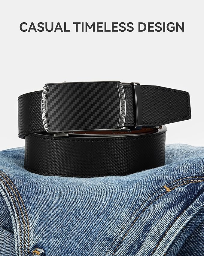 CHAOREN Mens Belt Leather Ratchet Belt - Customizable Fit, Effortless Style (35mm)