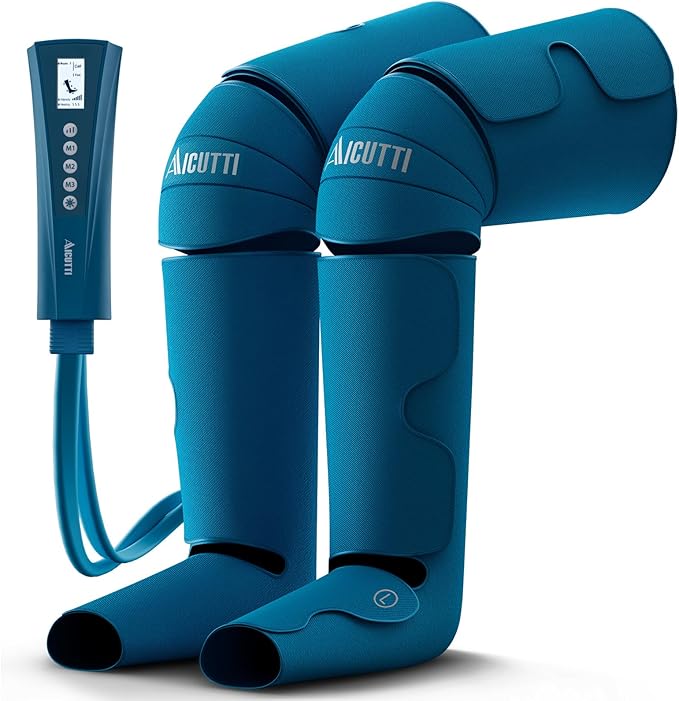 Professional Air Compression Leg Massager with Heat - Ideal Christmas, Mother's Day & Father's Day Gifts for Women, Men, Dad & Mom from Daughter or Son - Pain Relief for Foot, Calf, Knee & Thigh