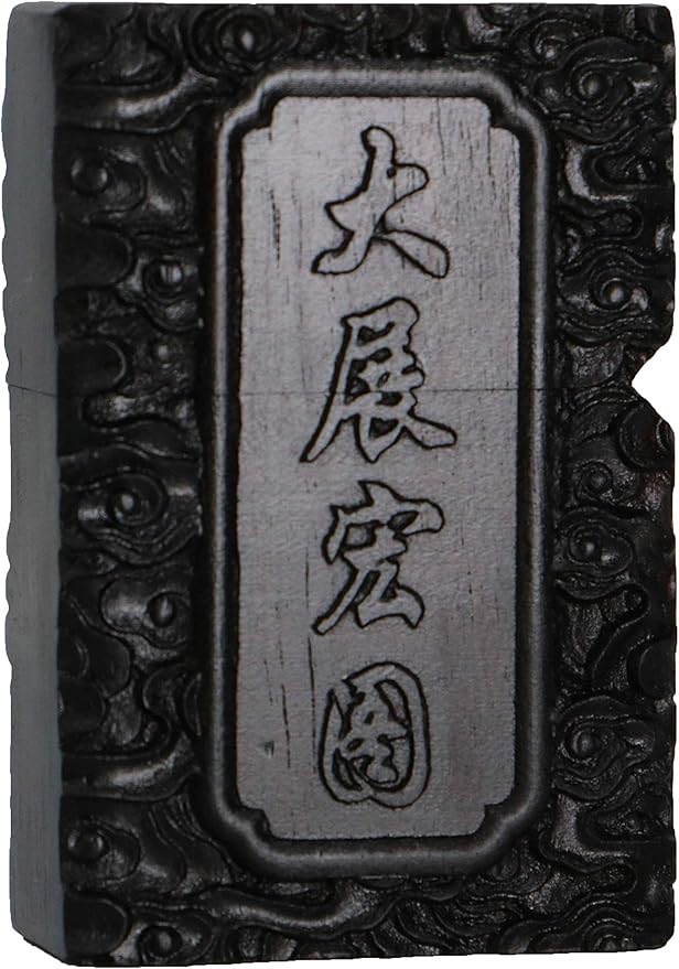 Natural Ebony Black Wood Carved Lighter Shell Box For Zippo Module (Eagle)