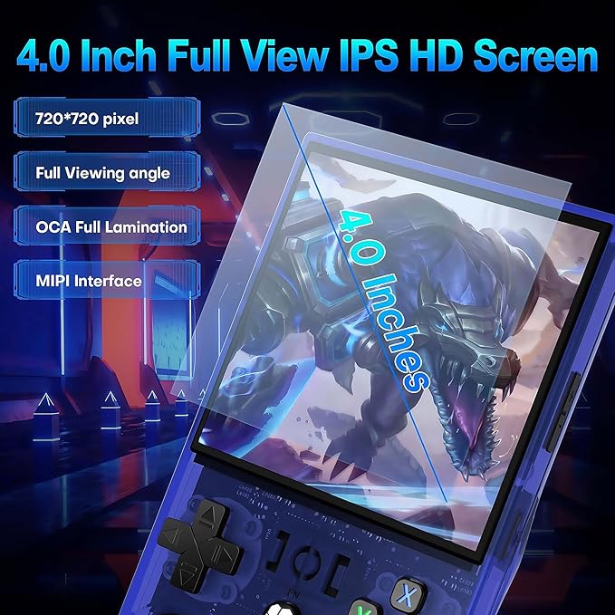 R36MAX Retro Handheld Game Console with Gift Card & Premium Bag, 4.0 Inch IPS Screen, 21,000+ Classic Game, Portable Linux System, 4000mAh Battery Retro Gaming Console (Red Set)