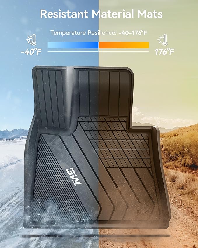 3W Floor Mats Fit for BMW X7 6 Seats 2019-2025 2026, M50i M60i xDrive40i xDrive50i, TPE All Weather Custom Fit Floor Liner, 76 Passengers 1st & 2nd Row, Full Set Car Liners Black