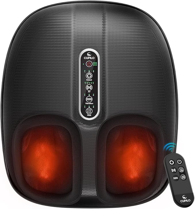 Foot Massager with Heat FSA Eligible HSA, Shiatsu Feet Massager with Remote Control, Multi-Level Compression Deep Knead Foot Massage for Neuropathy & Plantar Fasciitis, Gifts for Women Men