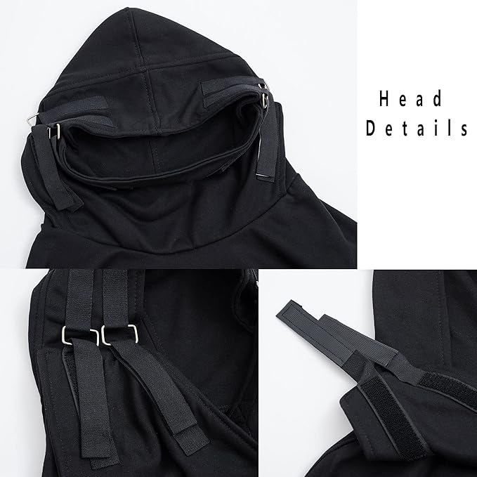 XYXIONGMAO Streetwear Techwear Hoodie Tactical Mens Black Urban Hip Hop Japanese Sweatshirt