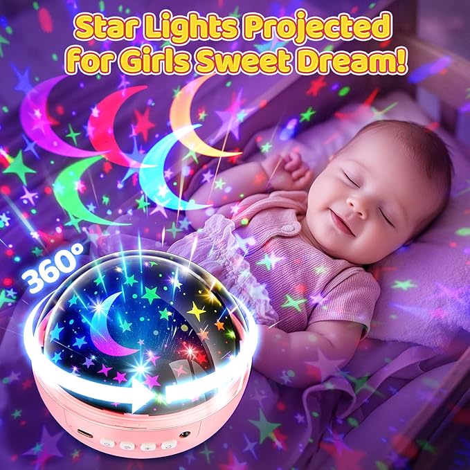 PIKOY Girl Toys, 【3 Slides+96 Projections】 Star Projector & Unicorn Toys & Princess Toy, 2-8 Year Old Girl Birthday Gift, Juguetes para Niñas, Toys for Girls 8-10, Princess Room Decor & Mermaid Toy