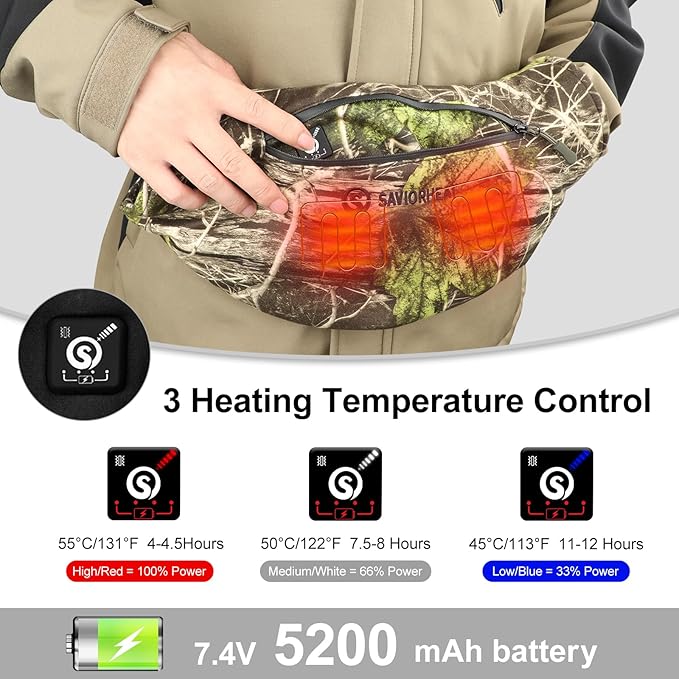SAVIOR HEAT Heated Hand Muff, Electric Heating Hand Warmer Pouch for Winter Outdoor Hunting Camping Golf Photography