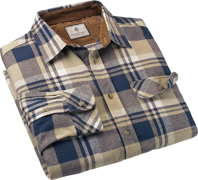 Legendary Whitetails Men's Flannel Shirt Long Sleeve Button Down 100% Cotton