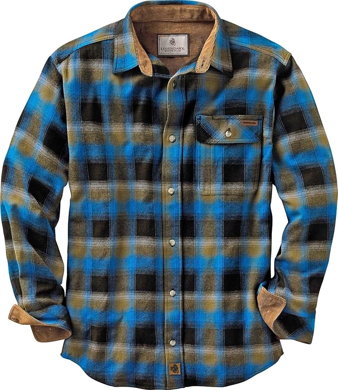 Legendary Whitetails Men's Flannel Shirt Long Sleeve Button Down 100% Cotton
