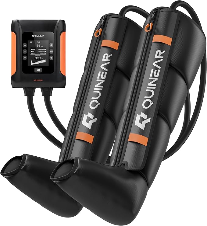 QUINEAR Professional Leg Recovery System, Cordless Air Compression Boots with Sequential Compression, Leg and Foot Massager, Fast Recovery Therapy for Athletes, FSA-HSA Eligible (Large)
