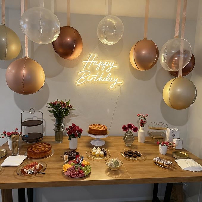 6Pcs Nude Cream Beige Round Foil Balloons, 22inch 4D Apricot Brown Tan Large Ball Balloons, for Boho Birthday Wedding Baby Shower Party Backdrop Decorations
