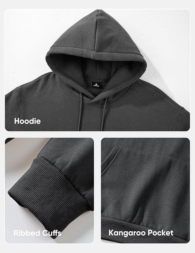 JMIERR Mens Casual Cotton Hooded Collar Drawstring Hoodies Pullover Sweatshirts Casual Long Sleeve Shirts