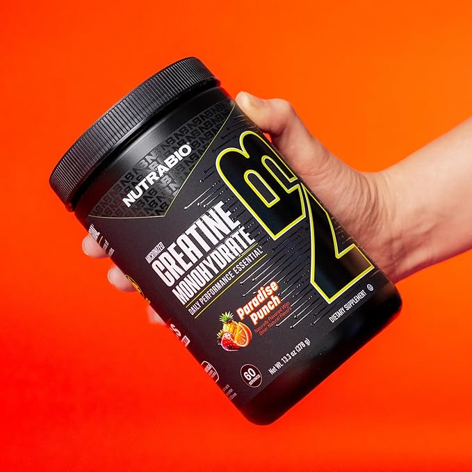 NutraBio Pure Micronized Creatine Monohydrate Powder Supplement,Paradise Punch,(300g)-Supports Bulk Muscle Energy, Recovery, and Strength-HPLC Tested Creatine Powder Supplement for Men and Women