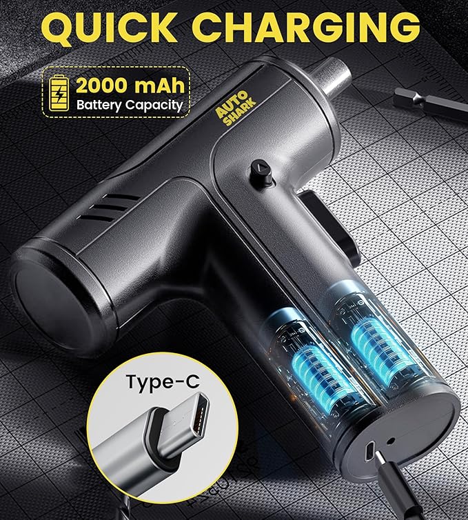 Electric Screwdriver Cordless Rechargeable 3.6V, 0.15-5N·m Precision Torque Control, 30pcs S2 Alloy Bits, 2000mAh Power Screwdriver Repair Tool Kit for Electronics, PC, Phone & Laptop