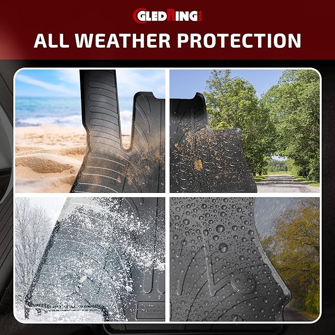 Gledring USA Custom Fit All-Weather Rubber Floor Mats Intended for Land Rover Range Rover Velar 2018-2022, No Trimming Required, Tailored Custom Fit, Protects from Rain, Mud, & Snow