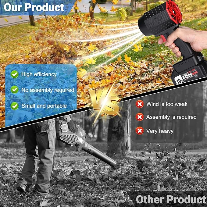 Jet Blower 4.0, Electric Cordless Leaf Blower 160,000 RPM 200 Mph,64 mm Air Outlet, 1800g Air Pressure，Handheld Leaf Blower，Blower for Patio,Lawn,Blowing Leaves (for Dewalt)