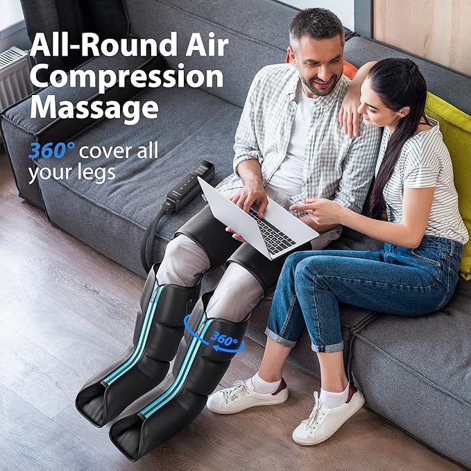 CINCOM Leg Massager with Heat and Compression, Air Compression Boots for Leg Calf & Foot Recovery, Edema Relief, FSA-HSA Eligible