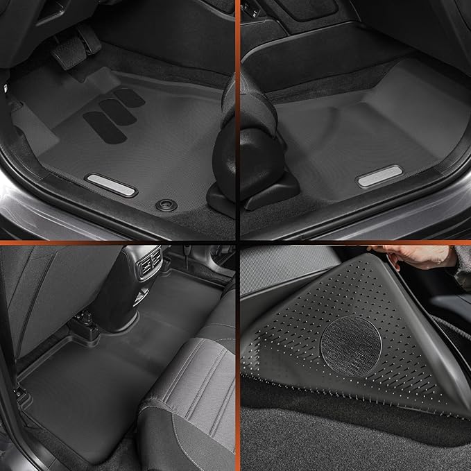 BaseLayer Elite Floor Mats for Honda CR-V (2017-2022) – Made in USA – Precision Fit Heavy Duty All-Weather Mats for Honda CRV - LX, EX, Hybrid, Touring, Special Edition – Front & Rear (Gray Logo)