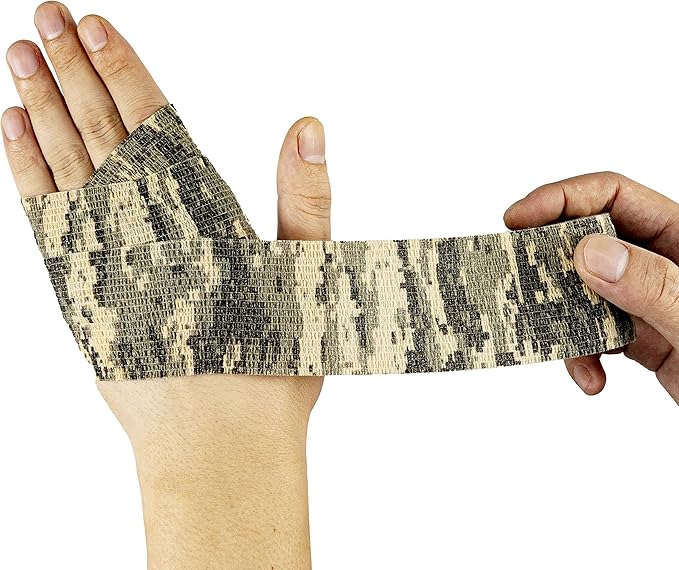 FRESINIDER 9 Rolls Self Adhesive Wrap Athletic Tape Gauze, Breathable Elastic Cohesive Bandage for Sports Injury & Pet (7 Pcs 2" x 5 Yards + 2 Pcs 1" X 5 Yards) (Digital Woodland Camo)