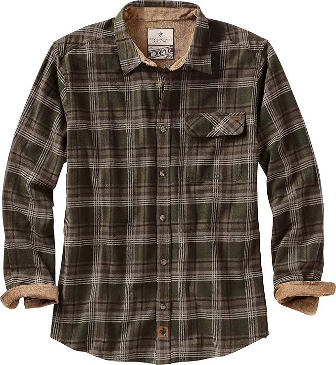 Legendary Whitetails Men's Flannel Shirt Long Sleeve Button Down 100% Cotton