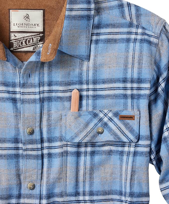 Legendary Whitetails Men's Flannel Shirt Long Sleeve Button Down 100% Cotton