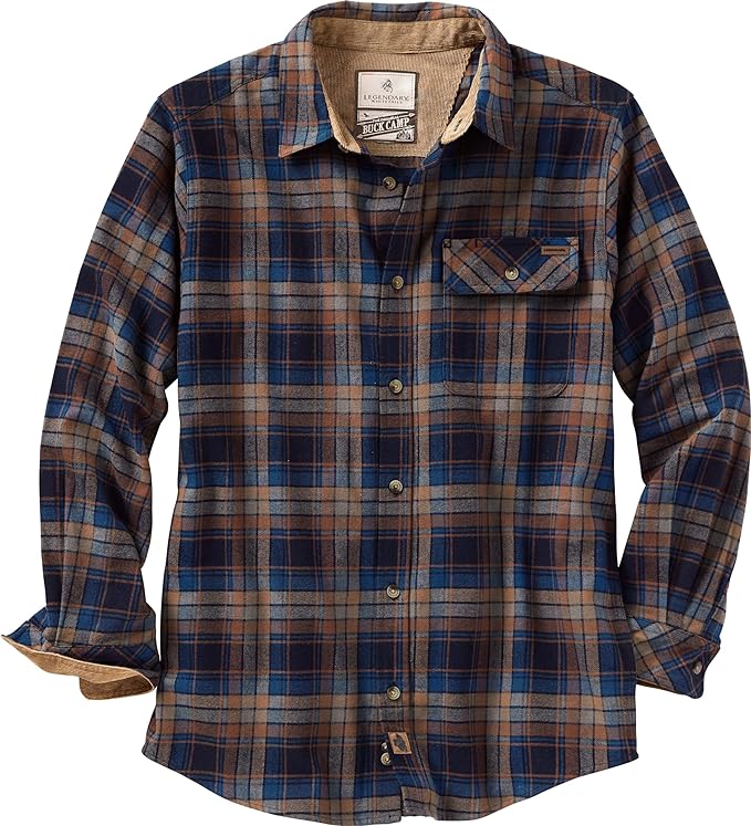 Legendary Whitetails Men's Flannel Shirt Long Sleeve Button Down 100% Cotton