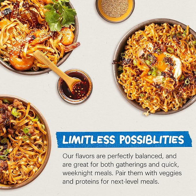 Momofuku Tingly Chili Ramen Noodles by David Chang, 5 Count (Pack of 1) Air-Dried Vegan Instant Noodles with Sauce