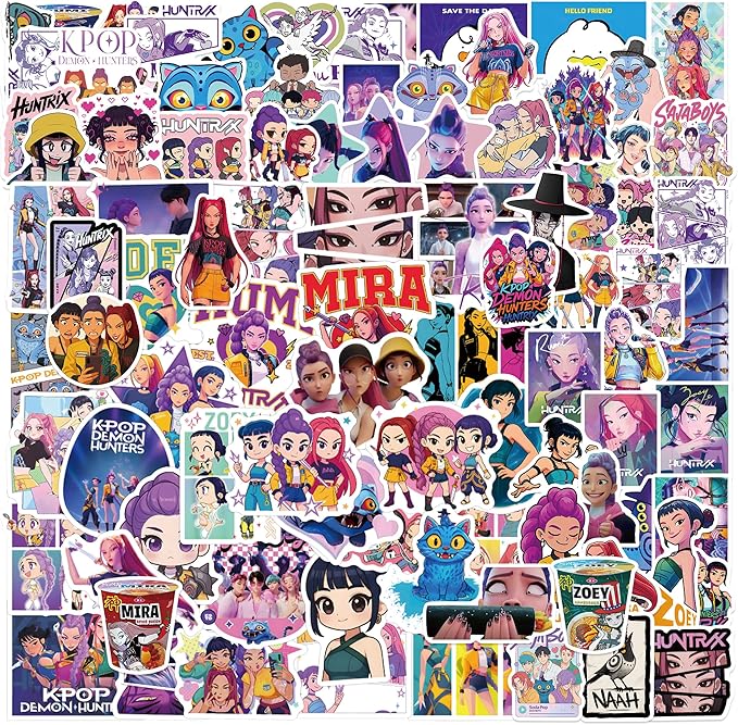 115pcs Stickers Cartoon Korean Idol Movie Stickers for Water Bottle Waterproof Vinyl Stickers for Teenagers and Adults Laptop Skateboard Phone Guitar Travel Case (115pcs Sticker)