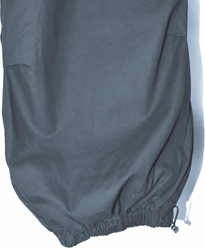 Men's Casual Cargo Pants Elastic Waist Drawstring Street Hip Hop Trousers with Pockets