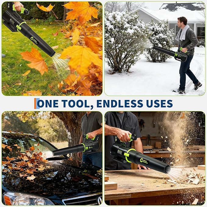 Electric Leaf Blower, 650CFM & 200MPH, Cordless Leaf Blower with 4.0Ah Battery, 20V Blowers Cordless, Lightweight Battery Blowers for Lawn, Patio, Yard, Garden, Outdoor