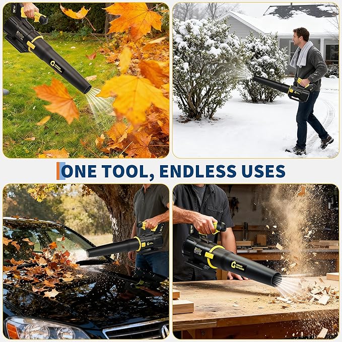 Electric Leaf Blower, 650CFM & 200MPH, Cordless Leaf Blower with 4.0Ah Battery, 20V Blowers Cordless, Lightweight Battery Blowers for Lawn, Patio, Yard, Garden, Outdoor